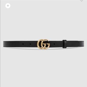 Authentic Gucci leather belt with double G buckle